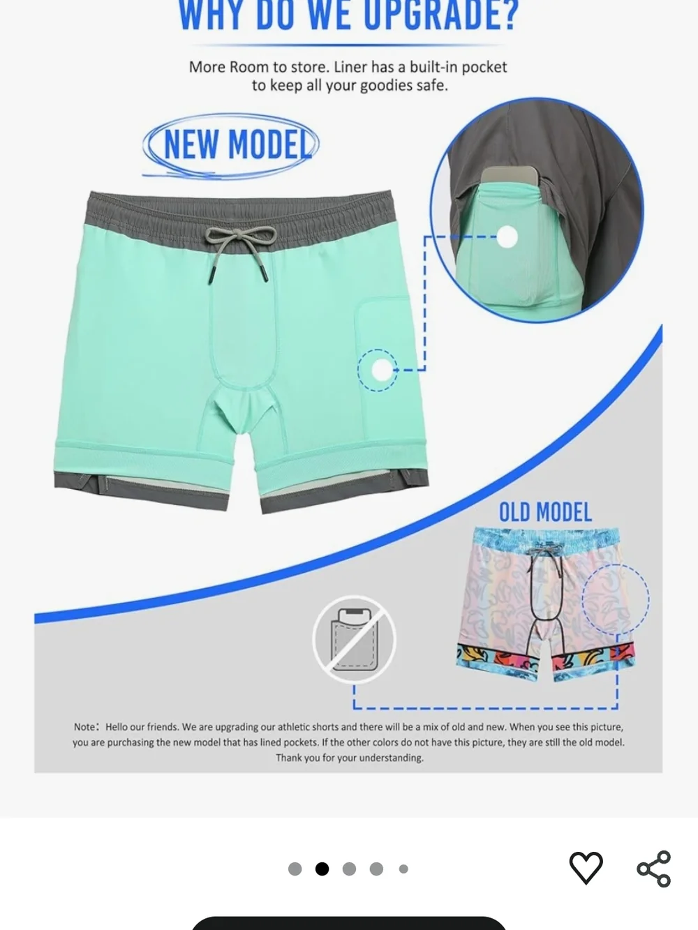 2 in 1 Shorts Men - A built-in compression liner can greatly reduce less chaffin - Picture 7 of 13